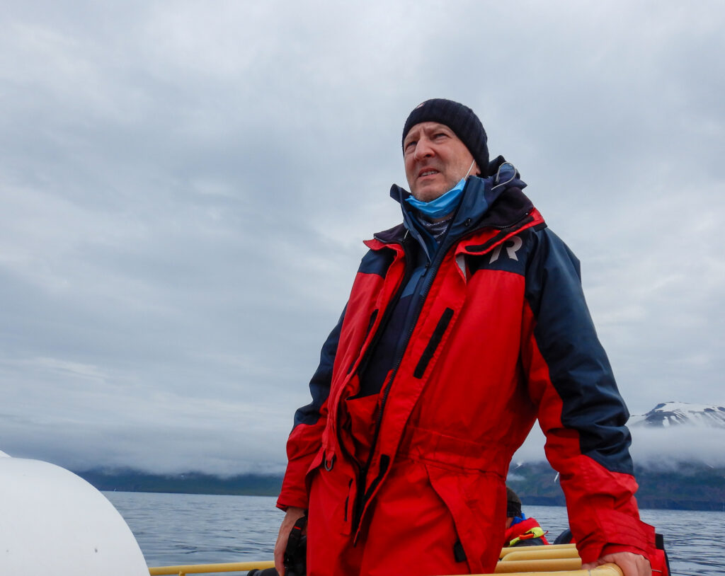 Markus beim Whale Watching